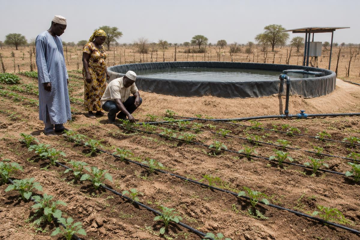 Système d'irrigation goutte-à-goutte et bassin